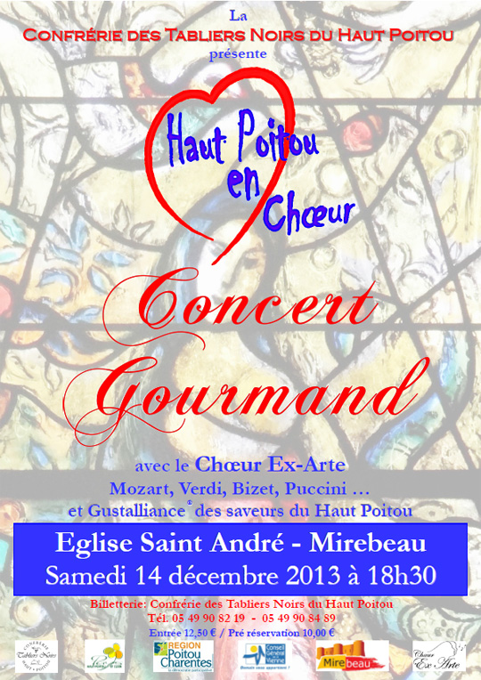 Le Chœur Ex-Arte interprète Mozart, Puccini, Verdi... suivi de la Gustalliance© des saveurs du Haut Poitou.